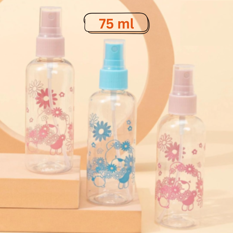 75 ml Plastic Refillable Fine Mist Spray Bottle – Leak-Proof, Portable & Reusable Spray Container(Random color-Pack of 1)