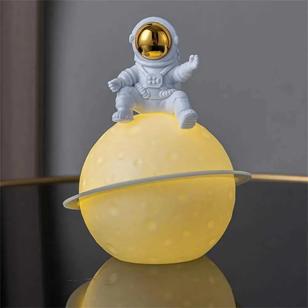 Astronaut Moon Lamp Night Light - Creative Desktop Lighting for Home Decor (Random Color)