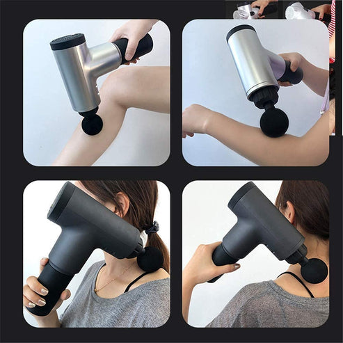 LED display massage gun with adjustable speed control and battery indicator