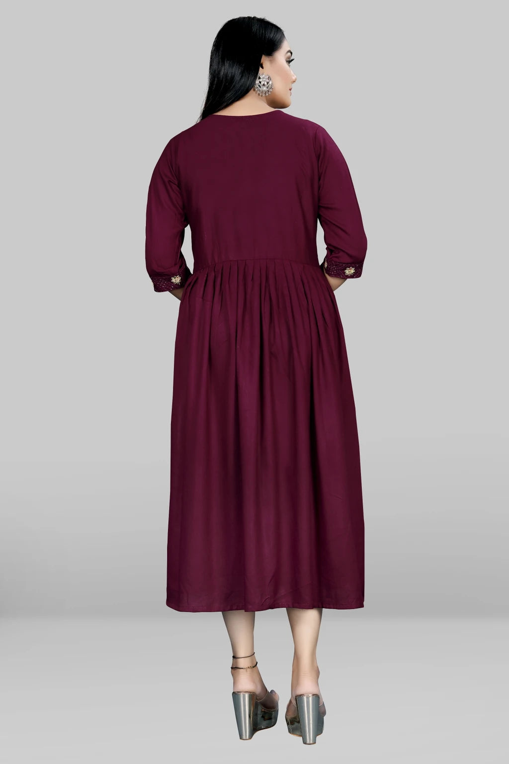 Embroidered Viscose Rayon Anarkali Kurta for Women
