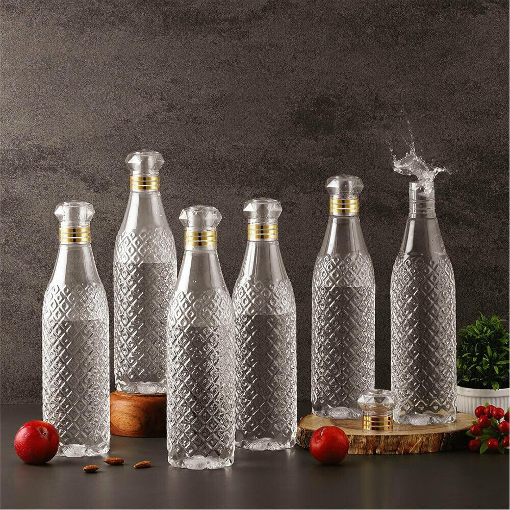 Transparent Premium Plastic Diamond Grip Water Bottle - 1 Ltr (Pack of 1)