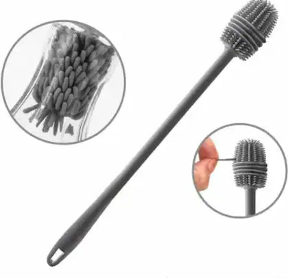 Silicone Bottle Cleaning Brush Long Handle for Baby Bottle, Water Bottle, Containers, Vase and Glass, Bottle Cleaner for Home and Kitchen Accessories