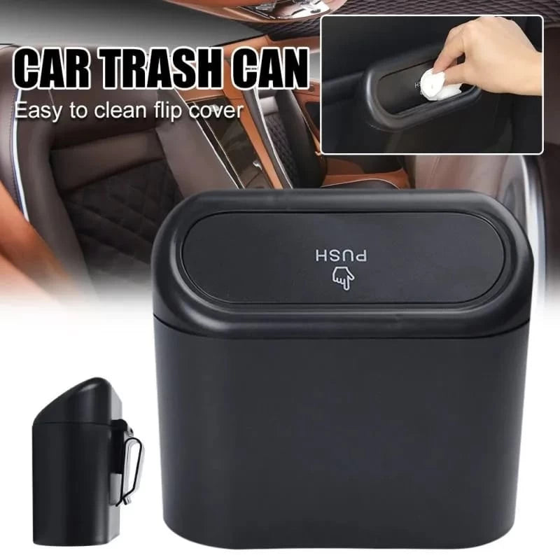 Plastic Car Trash Can with Lid – Mini Vehicle Garbage Bin & Organizer (Pack of 1)