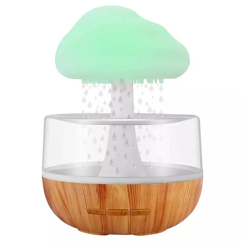 Rain cloud humidifier with 7-color LED night light for relaxing bedroom and nursery atmosphere