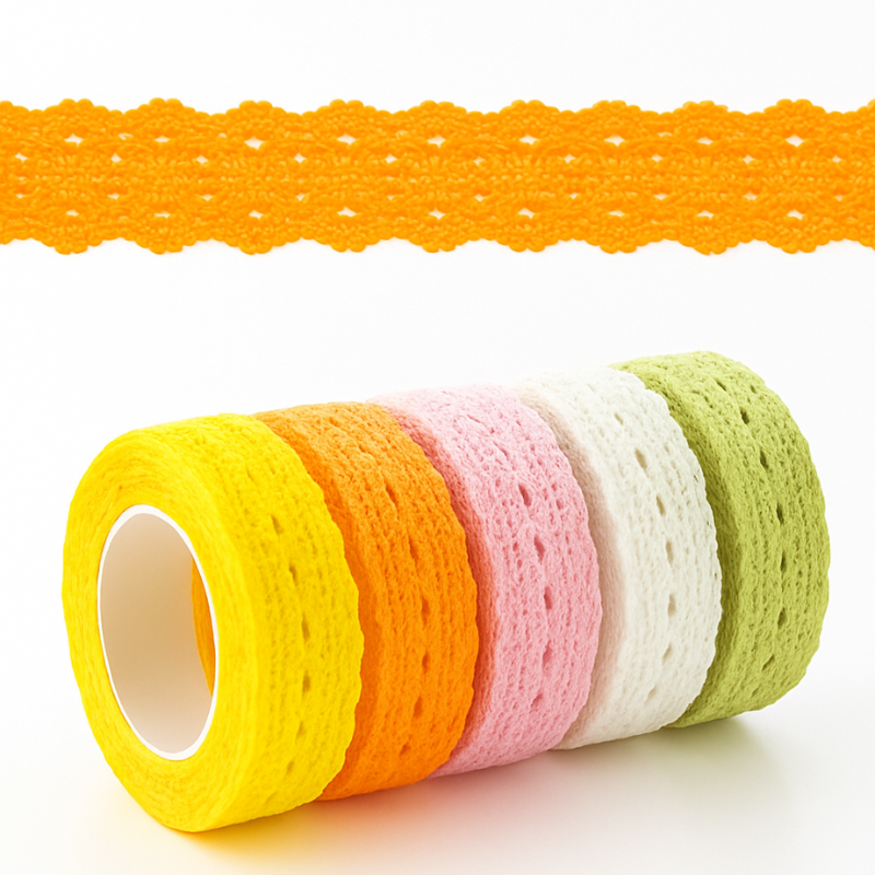 DIY Crochet Craft Ribbon Tape – Random Pattern, Creative Sewing & Decoration ( Pack of 1 )