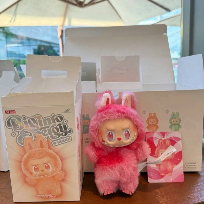 Labubu V3 Monsters Big into Energy Series-Vinyl Plush Pendant Blind Box, Blind Box Figures, Random Design Action Figures Collectible Toys Home Decorations, Single Box (1Pc)