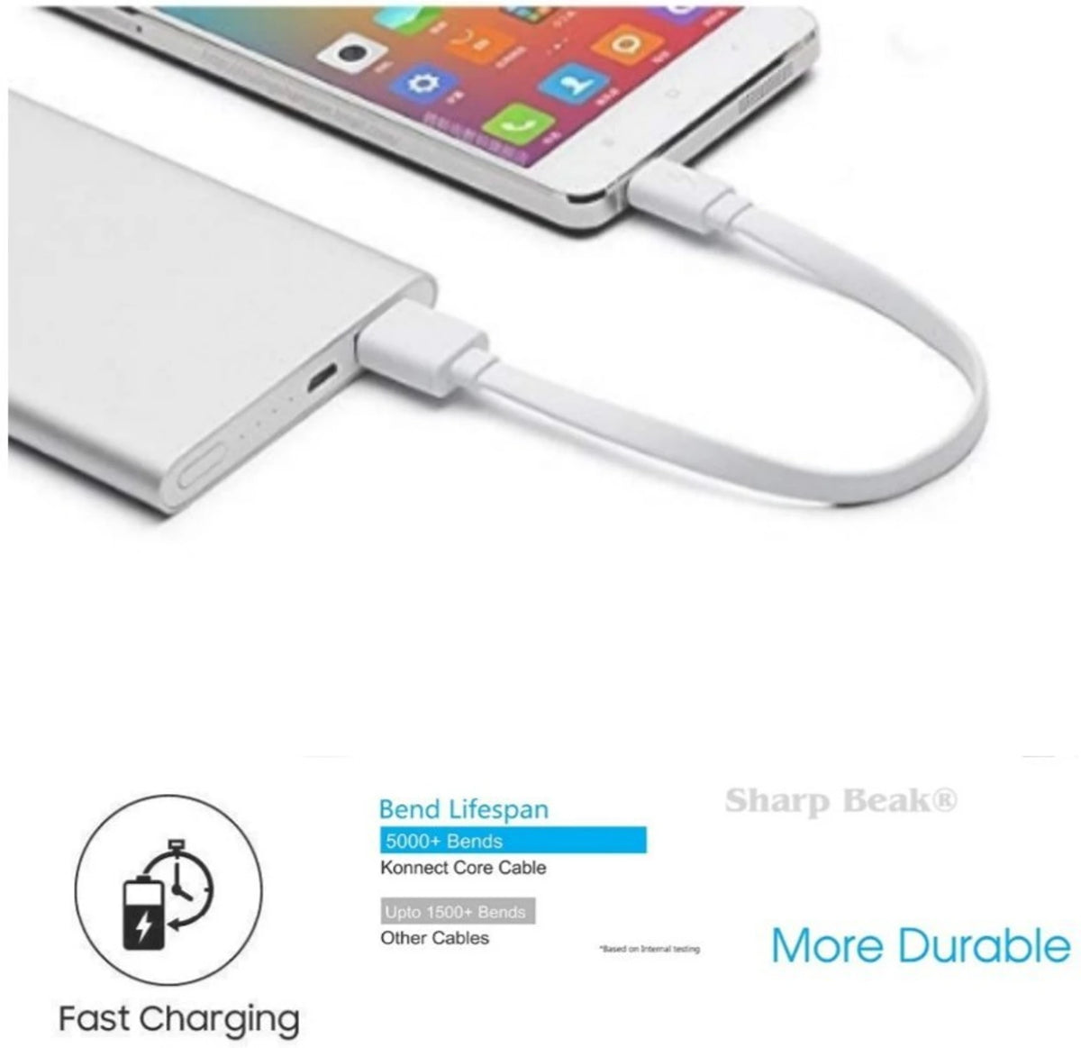 Universal Type-B USB Data & Charging Cable (Pack of 1 Random Color)
