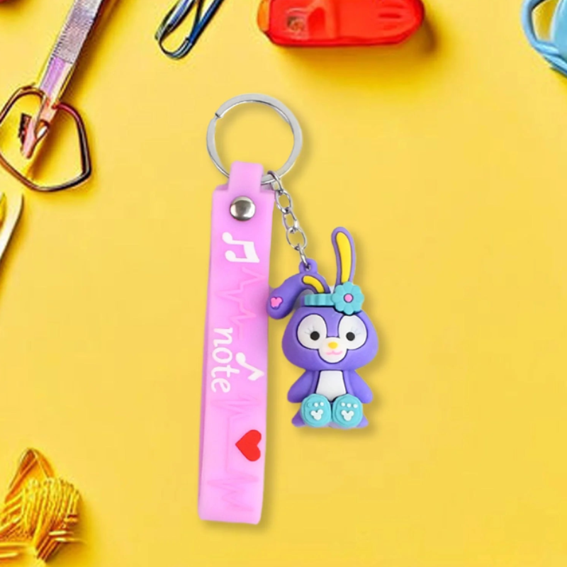 Adorable Silicone Keychain Combo – Cute Cartoon Keychain (Random Design- Pack of 1)