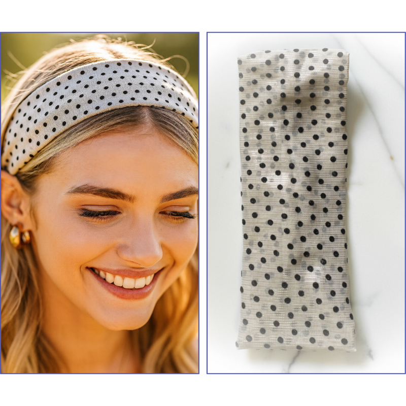Adorable White & Black Polka Dot Hairband– Trendy Cute Hair Accessory for Women & Girls (Pack of 1)