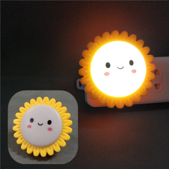 Smiley Sun Shaped LED Night Lamp (Random Colors)