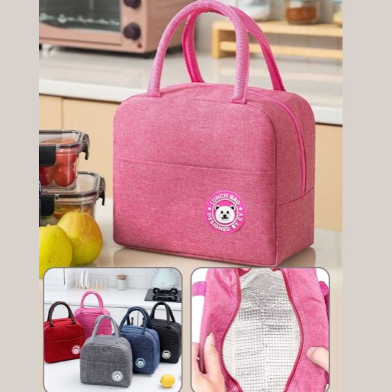 Portable Thermal Lunch Bag – Insulated Food Storage Bag for Office, School & Travel (Random Colour-Pack of 1)
