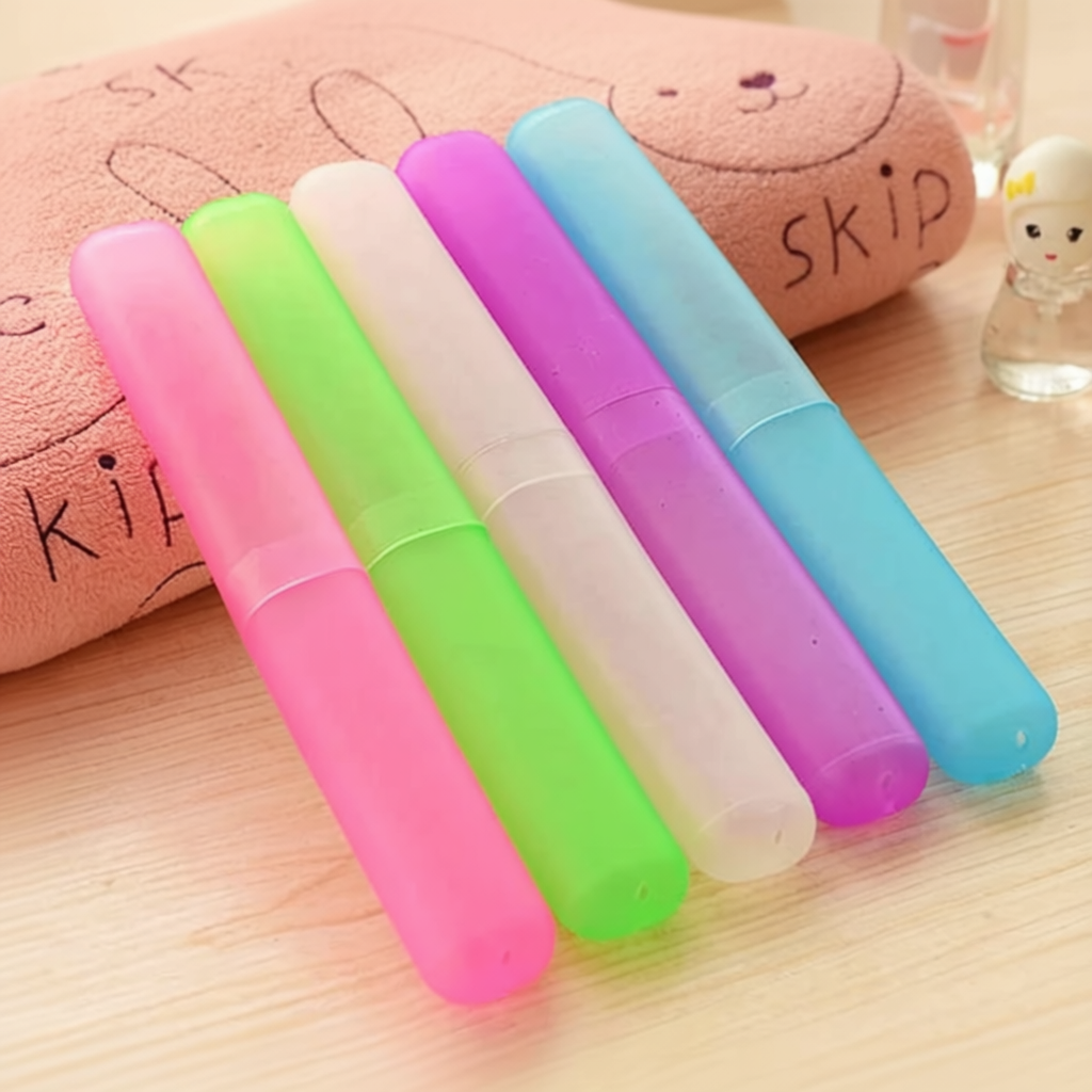 5 Pcs Plastic Toothbrush Cover, Anti Bacterial Toothbrush Case Box, Portable Toothbrush Container For Travel (Random color)