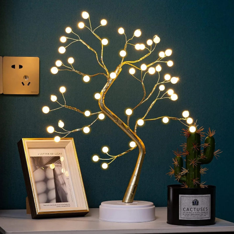 Touch Sensor Tree Decorative Lamp – USB & Battery Operated LED Night Light for Bedroom, Living Room & Festive Decor