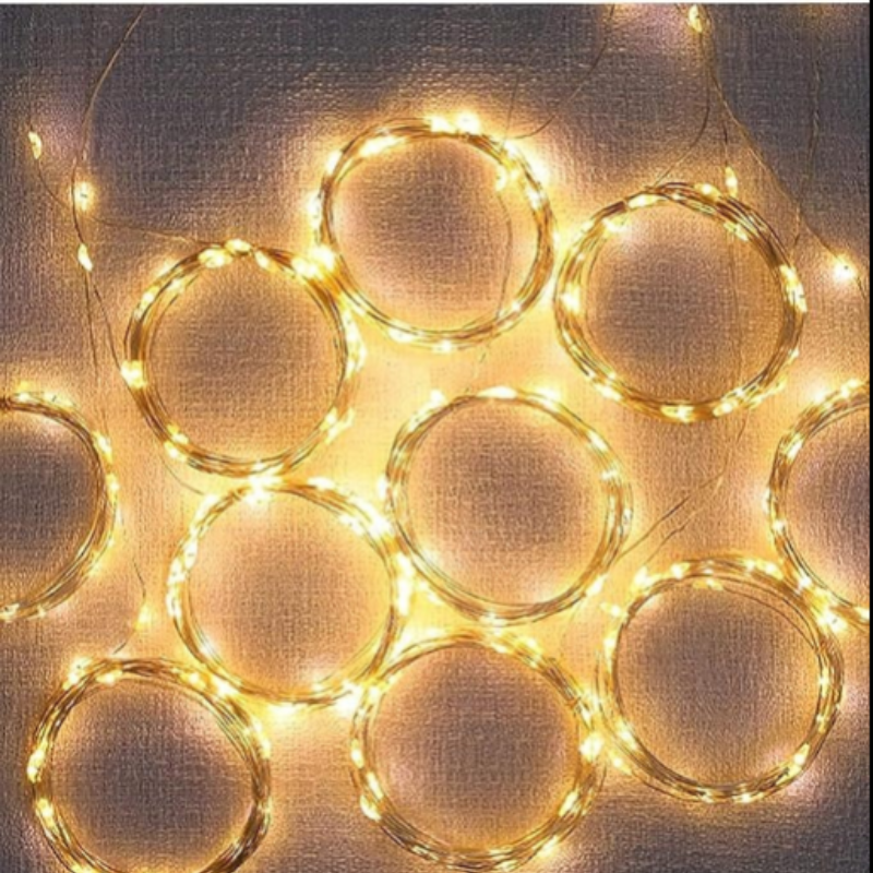 USB Powered LED Curtain String Warm White Light