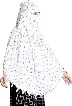 Close-up of a woman wearing the scarf as a stylish face cover and headwrap, highlighting the breathable cotton fabric and trendy print - summer special for women's, women's summer accessories with fashion