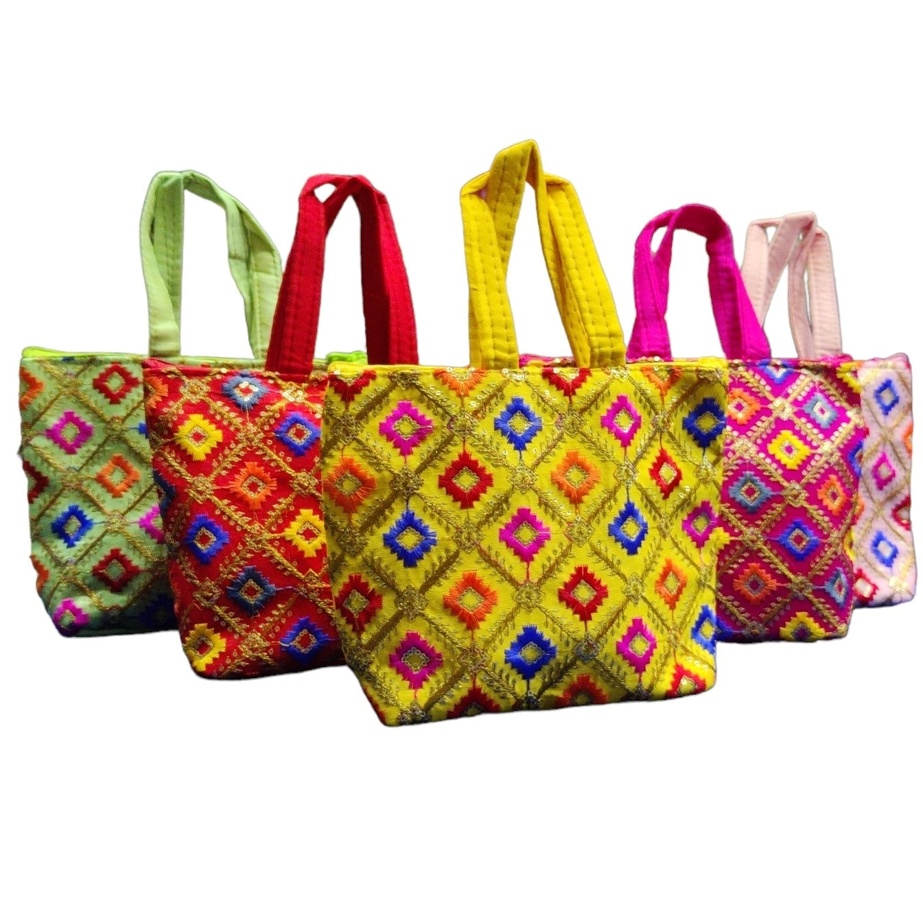 Traditional Embroidered Tote Bags (Random Design)