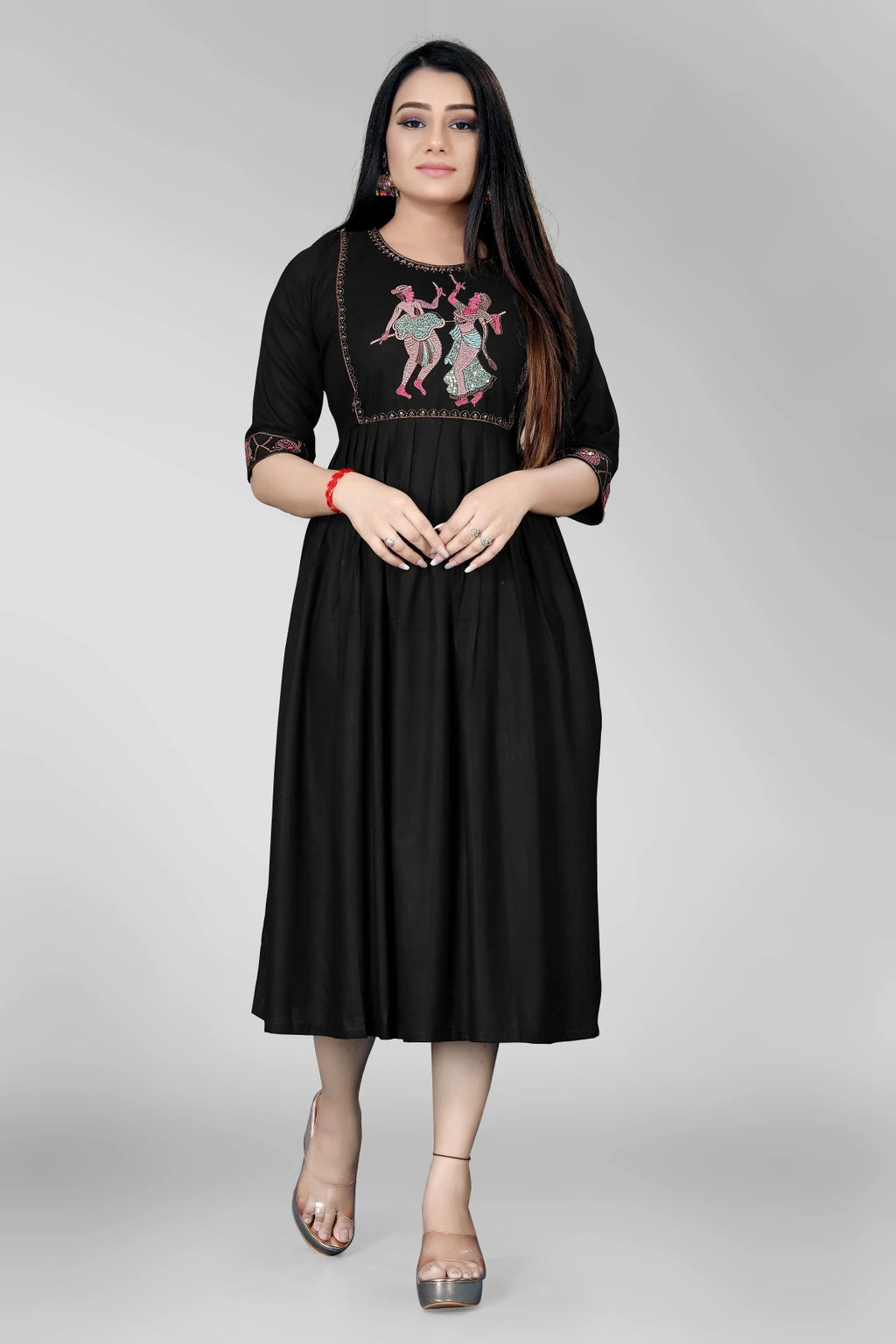 Embroidered Viscose Rayon Anarkali Kurta for Women