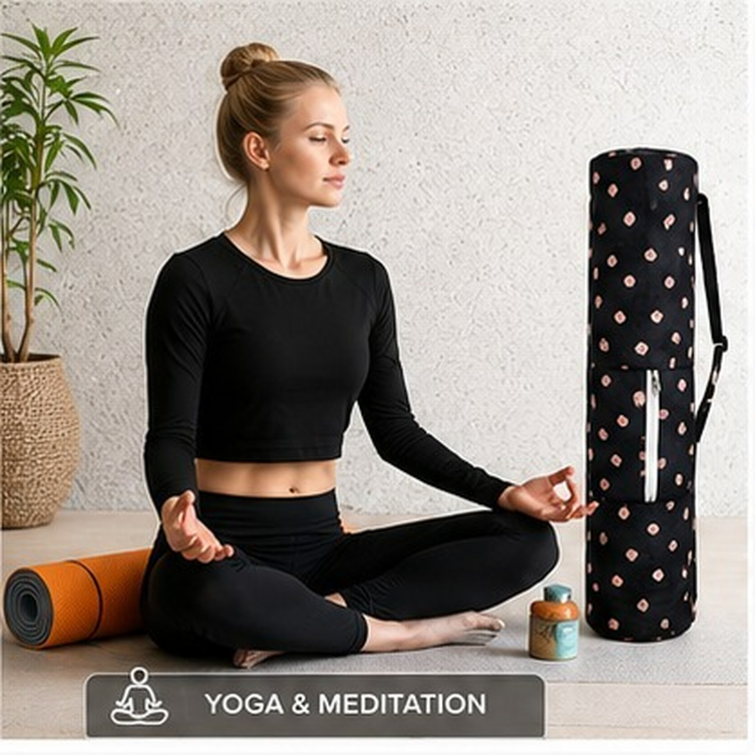 Premium Yoga Mat Bag – Shoulder Strap & Front Storage Pocket | Lightweight & Durable Design for Men & Women | Compact & Convenient for Yoga, Gym, and Travel