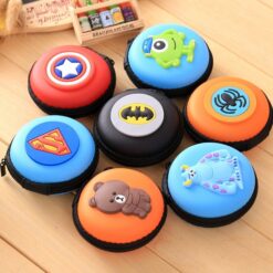7 cartoon earphone case is placed together in a circle.