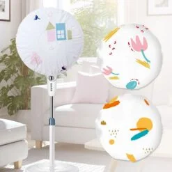 3 Pictures of printed table table fan cover online.