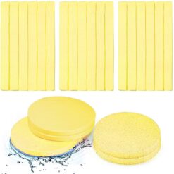 Multiple face sponges for cleansing are shown.