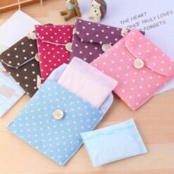 Sanitary pad travel pouch are presented in 5 different colors.
