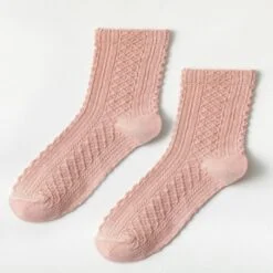 A pair of cotton twist socks.