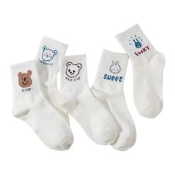 multiple white color ankle length cotton socks