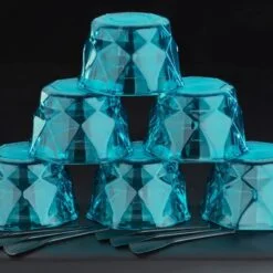 6 Diamond shape ice cream cup set.