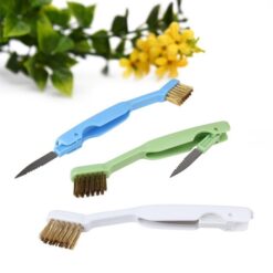 3 Burner cleaning brush with scraper blade of 3 different colors.