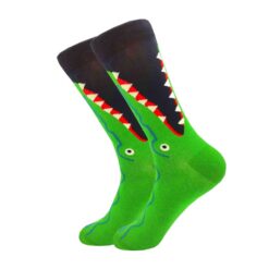 green color animal design socks