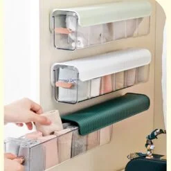 6 slot socks organizer is presented in different colors.
