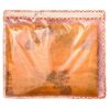 Orange color saree is stored in a pink color non woven saree cover.