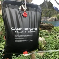 Black color 20 Liter portable shower bag for camping.
