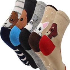 5 Different design and color puppy love socks.