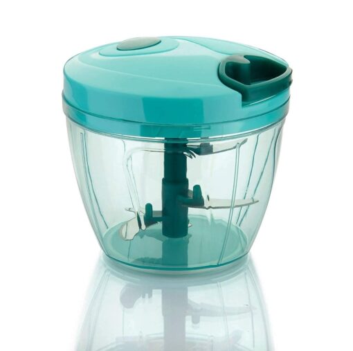 Blue color vegetable chopper 1000ml is shown in a white background.