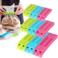 Food sealer clip is presented in 3 different colors.