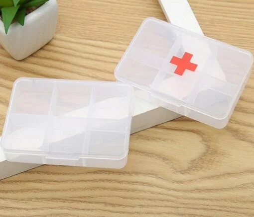 Two 6 compartment travel pill case.