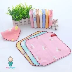 Burp towel is presented in different colors.