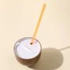 Coconut cup shape fancy water bottle with straw.