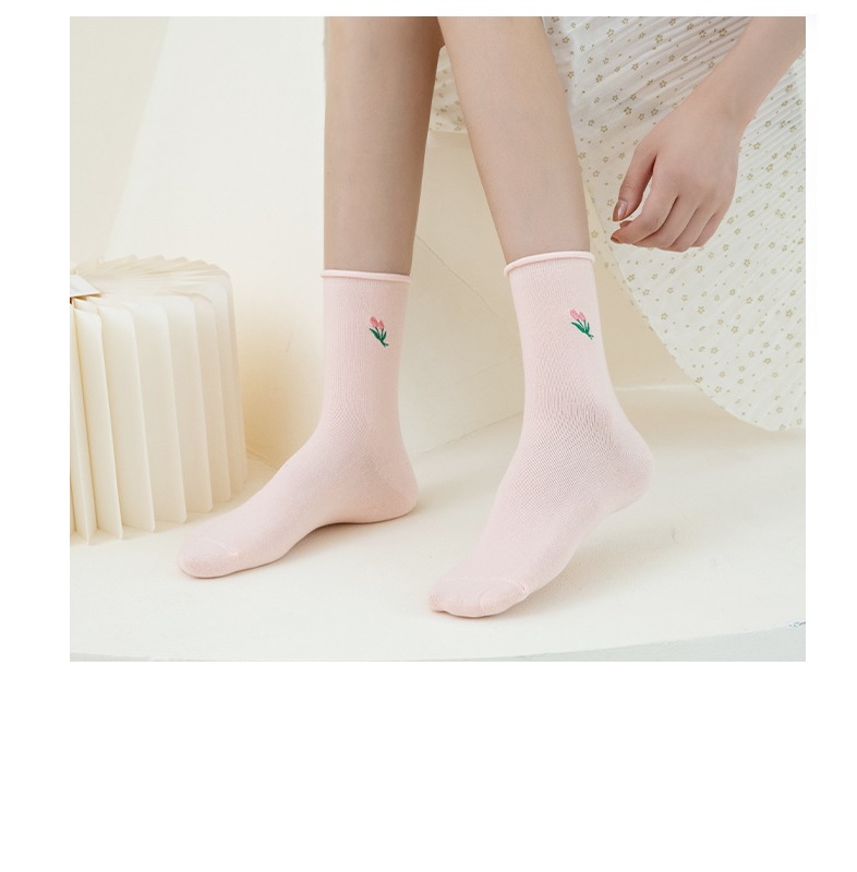 Small Flower Design Cotton Socks
