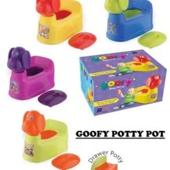Potty training pot is presented in different color combinations