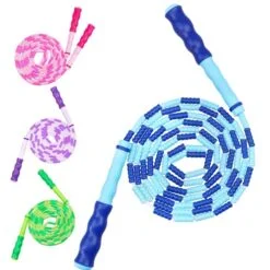 4 Different colors soft beaded jump rope.