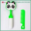 Neon and white color baby panda plastic cartoon comb and brush
