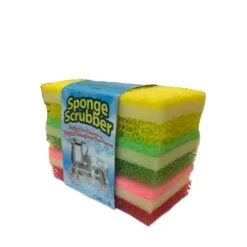 Multiple color kitchen cleaning sponge set.