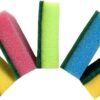 kitchen cleaning sponge is shown in 5 different colors