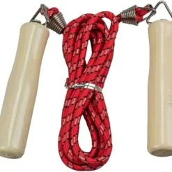 Wooden handle jump rope.
