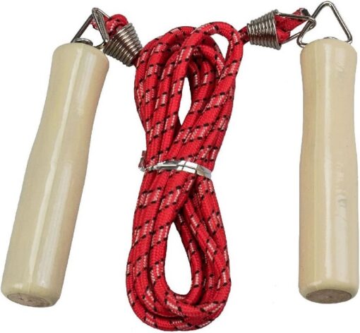 Wooden handle jump rope.