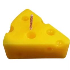 Yellow cheese candle is presented.