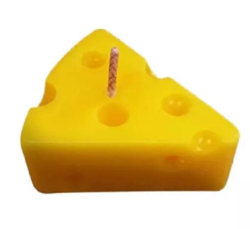 Yellow cheese candle is presented